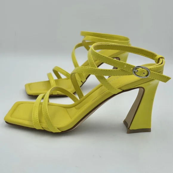 Marc Fisher Mahima Strappy Heeled Sandals, Greenish/Yellow, Women's 5M - Picture 5 of 15